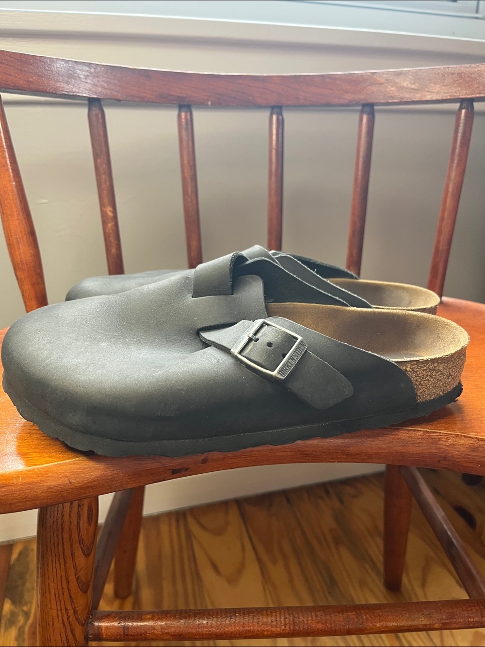 Birkenstock Boston Clogs in Black Oiled Leather, women’s size 38 - Picture 5 of 14